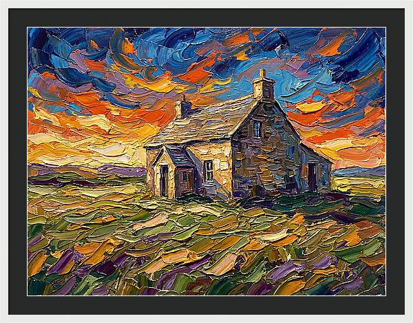 Historic House Under Vibrant Skies