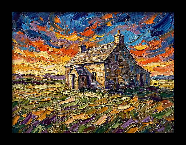 Historic House Under Vibrant Skies
