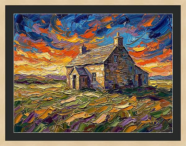 Historic House Under Vibrant Skies