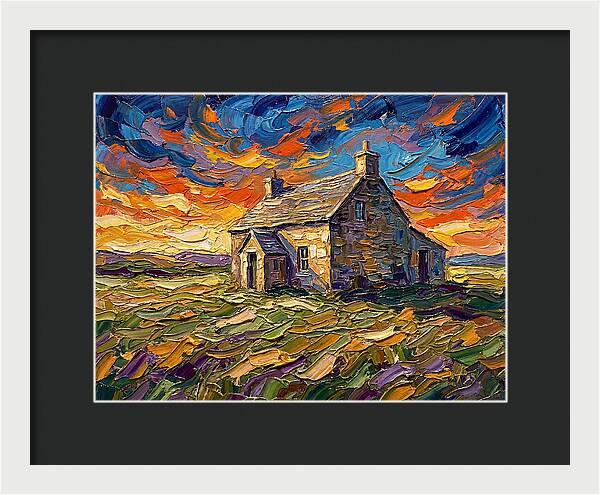 Historic House Under Vibrant Skies