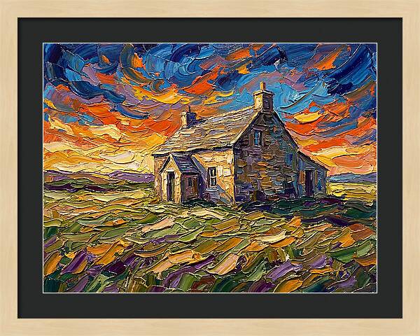 Historic House Under Vibrant Skies