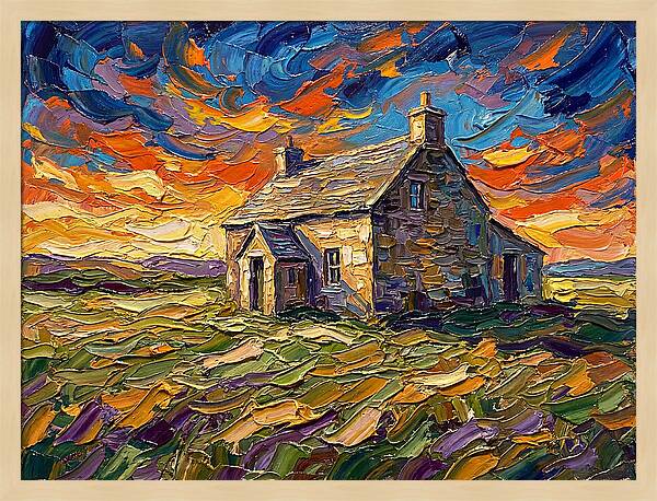 Historic House Under Vibrant Skies