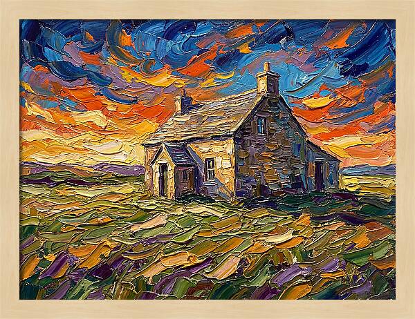 Historic House Under Vibrant Skies