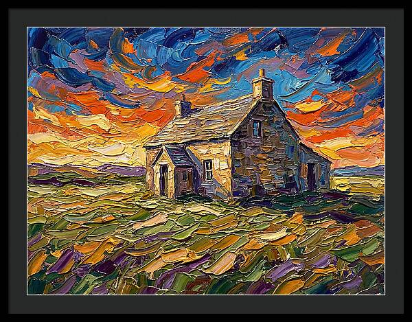 Historic House Under Vibrant Skies