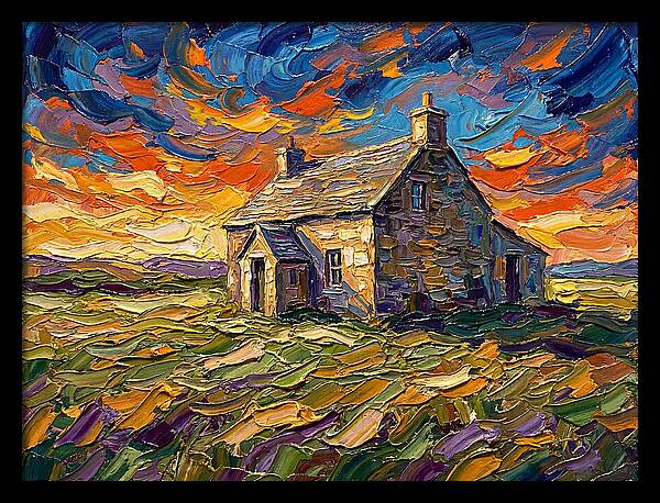 Historic House Under Vibrant Skies