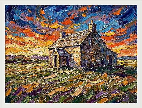 Historic House Under Vibrant Skies