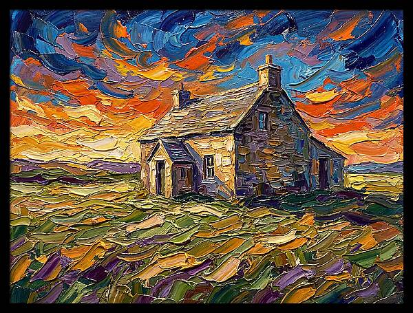 Historic House Under Vibrant Skies