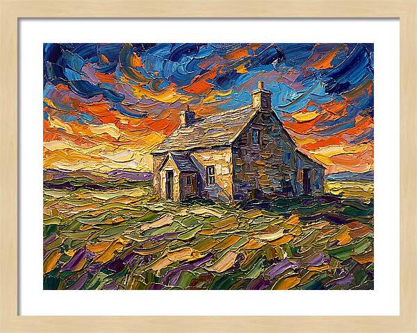 Historic House Under Vibrant Skies