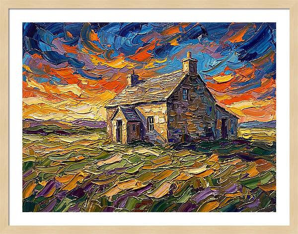 Historic House Under Vibrant Skies