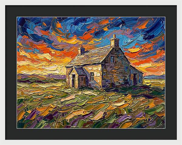Historic House Under Vibrant Skies