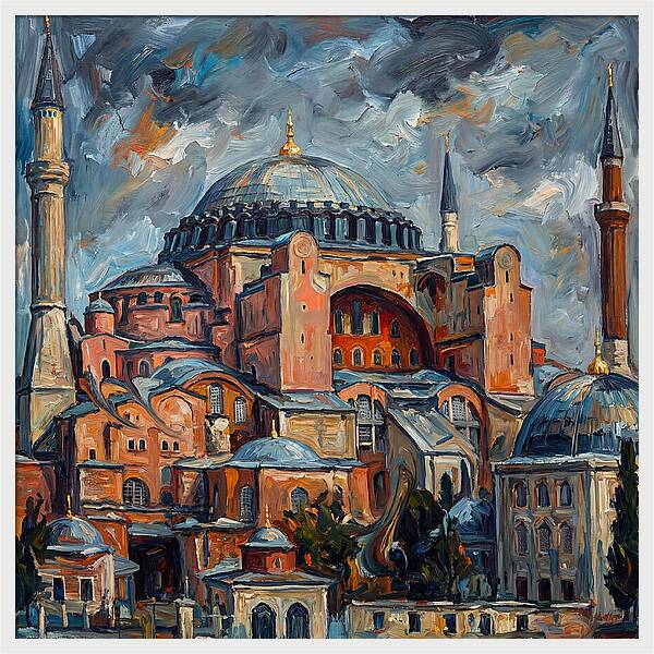 Historic Mosque In Expressionist Style