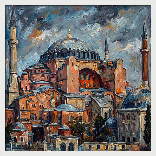 Historic Mosque In Expressionist Style