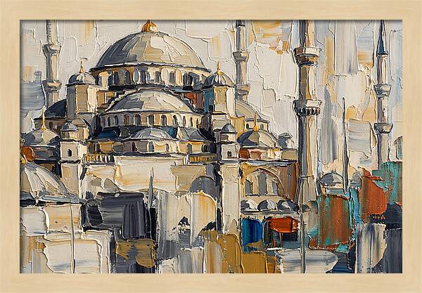 Historic Mosque In Palette Knife Style