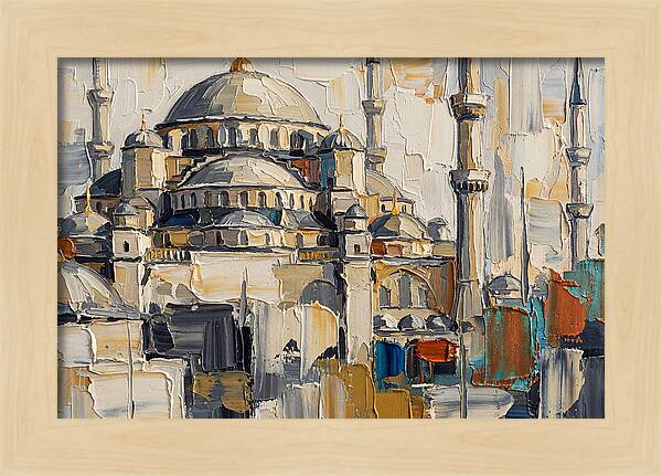 Historic Mosque In Palette Knife Style