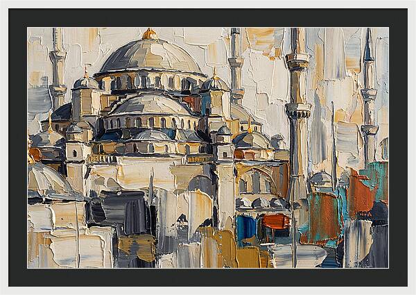 Historic Mosque In Palette Knife Style