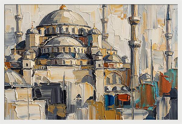 Historic Mosque In Palette Knife Style
