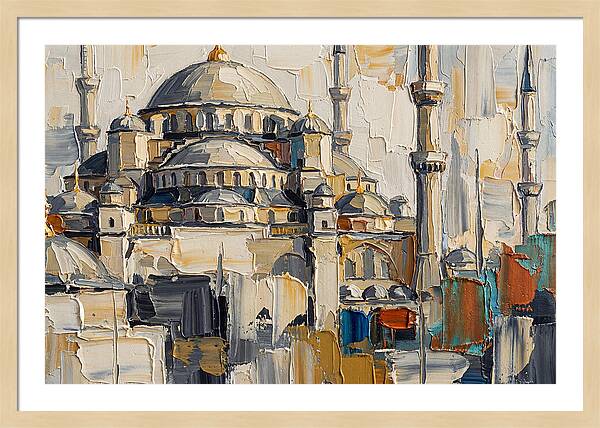 Historic Mosque In Palette Knife Style