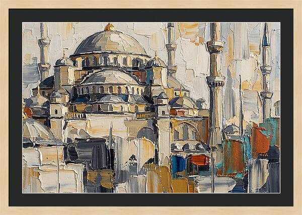 Historic Mosque In Palette Knife Style