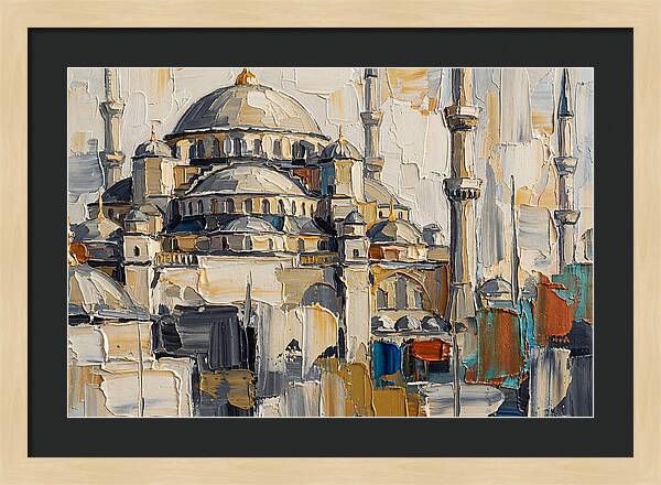 Historic Mosque In Palette Knife Style