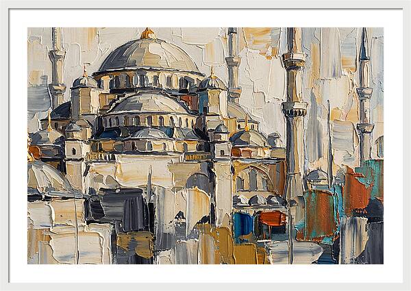 Historic Mosque In Palette Knife Style