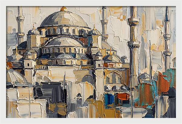 Historic Mosque In Palette Knife Style
