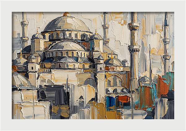 Historic Mosque In Palette Knife Style