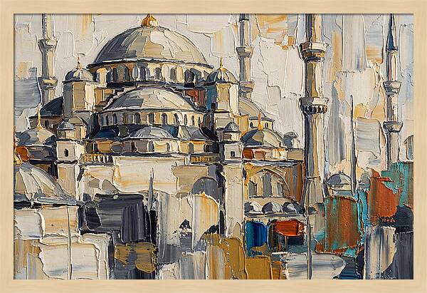 Historic Mosque In Palette Knife Style