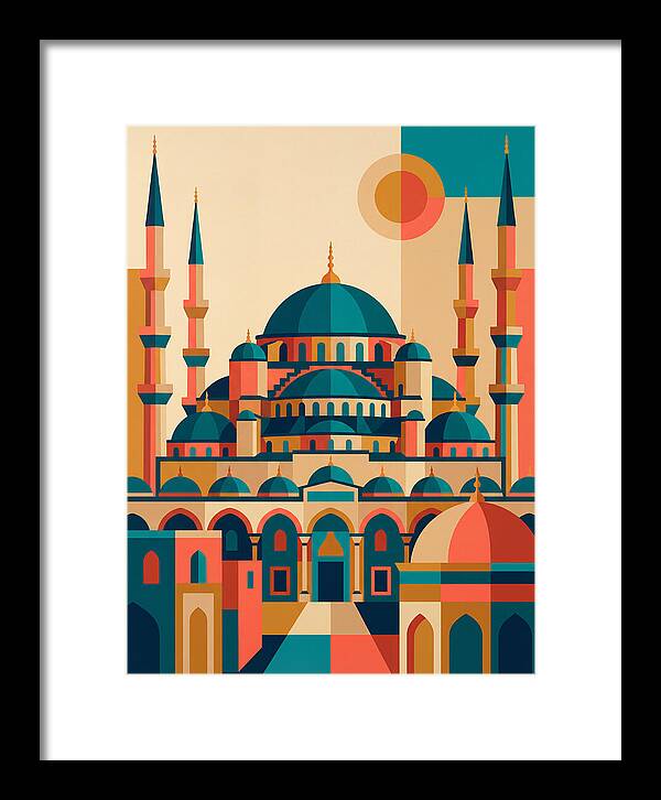 Historic Mosque In Vibrant Colors