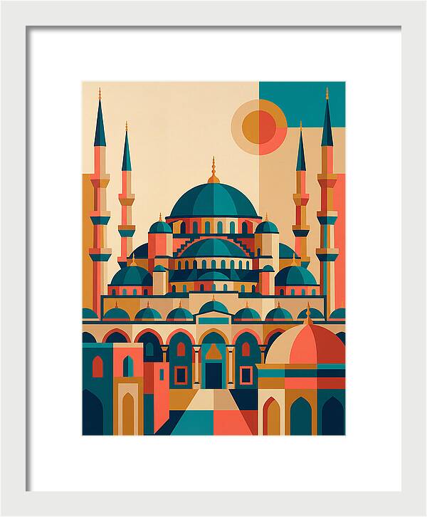 Historic Mosque In Vibrant Colors