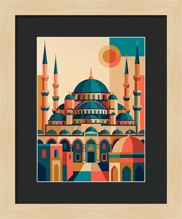 Historic Mosque In Vibrant Colors