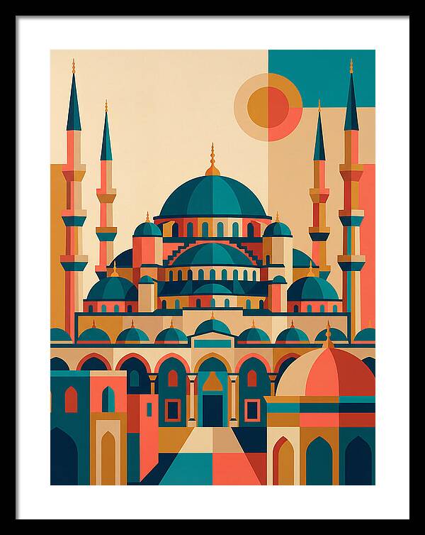 Historic Mosque In Vibrant Colors