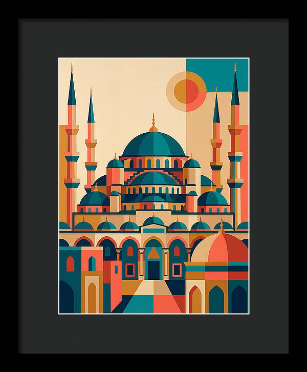 Historic Mosque In Vibrant Colors