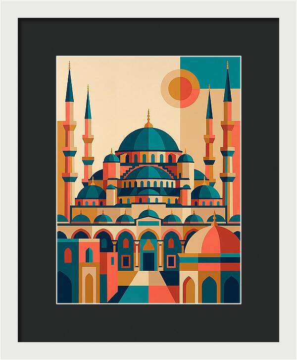 Historic Mosque In Vibrant Colors