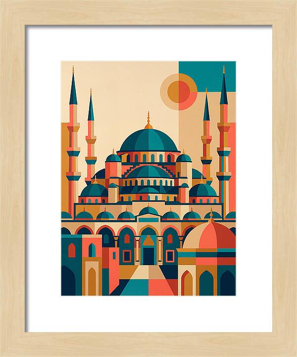 Historic Mosque In Vibrant Colors