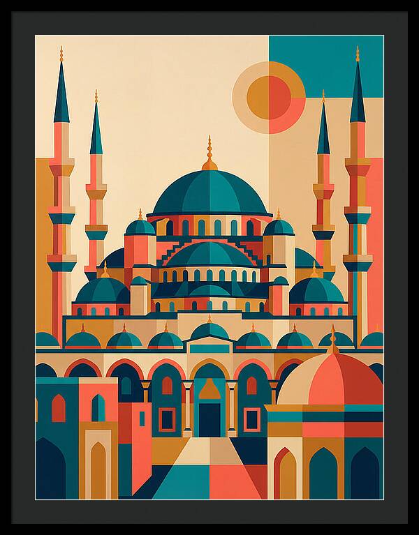 Historic Mosque In Vibrant Colors