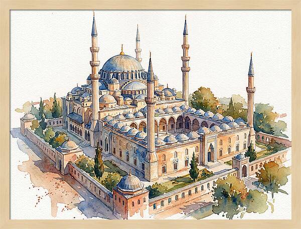 Historic Mosque Watercolor