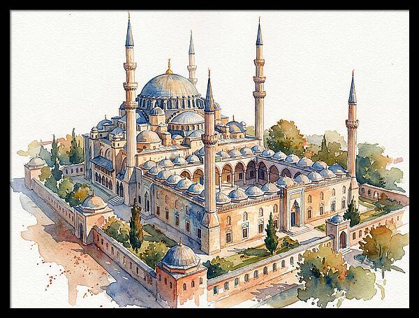 Historic Mosque Watercolor