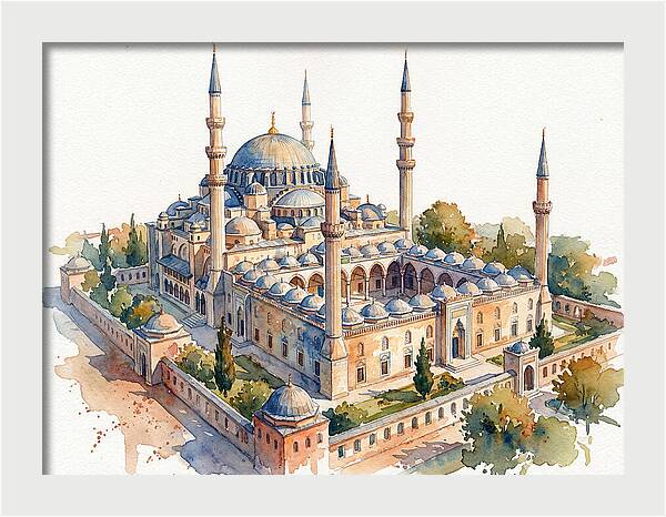 Historic Mosque Watercolor