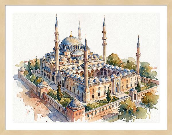 Historic Mosque Watercolor