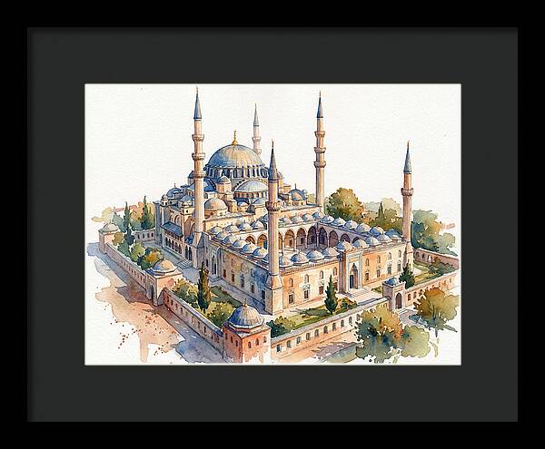 Historic Mosque Watercolor