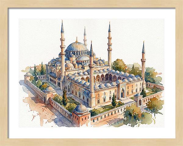 Historic Mosque Watercolor