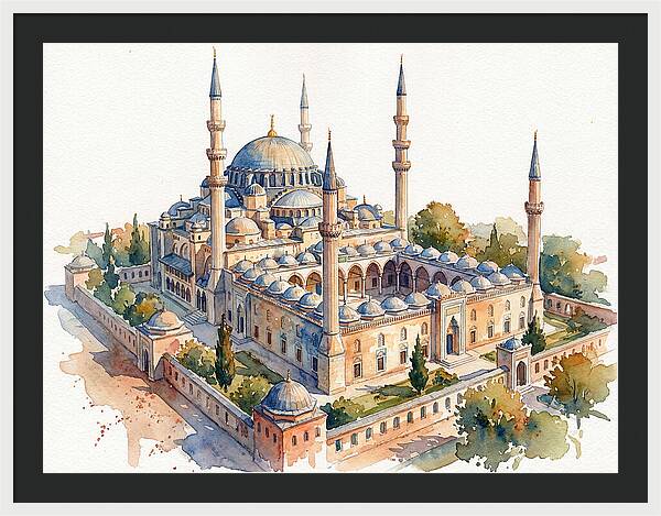 Historic Mosque Watercolor