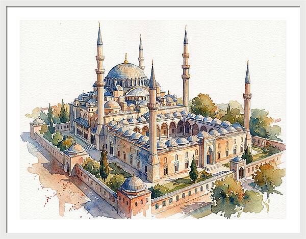 Historic Mosque Watercolor
