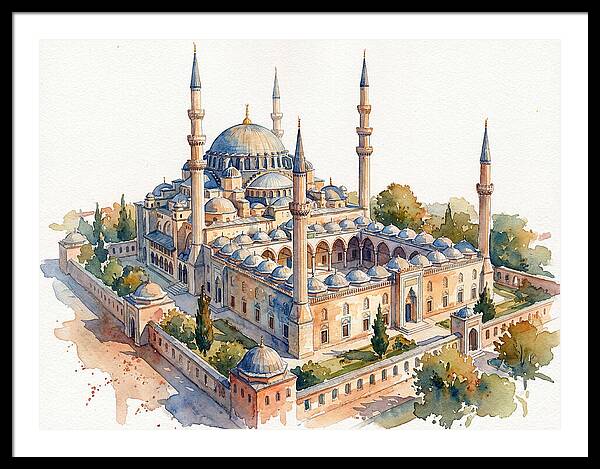Historic Mosque Watercolor