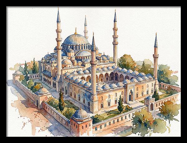Historic Mosque Watercolor