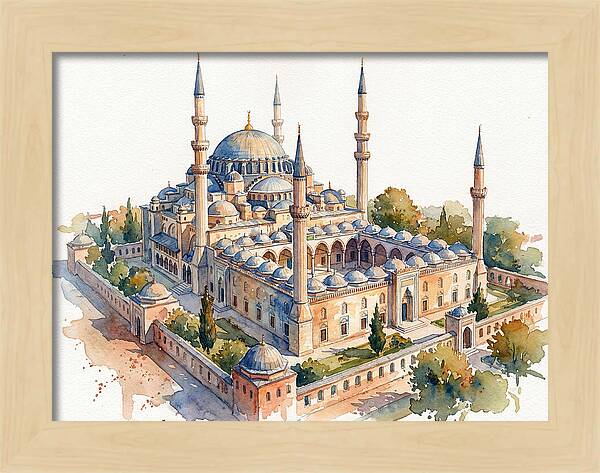 Historic Mosque Watercolor