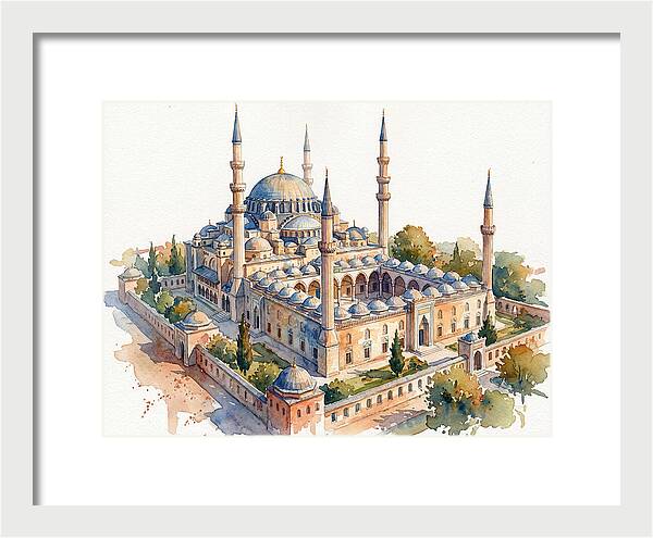 Historic Mosque Watercolor