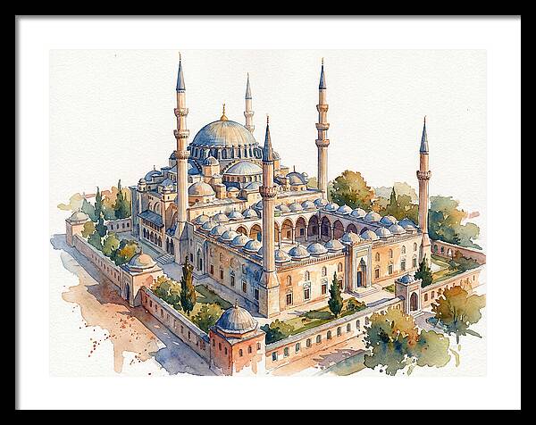 Historic Mosque Watercolor