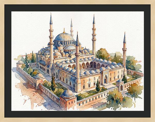 Historic Mosque Watercolor