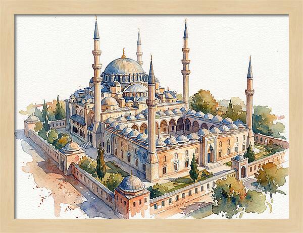 Historic Mosque Watercolor